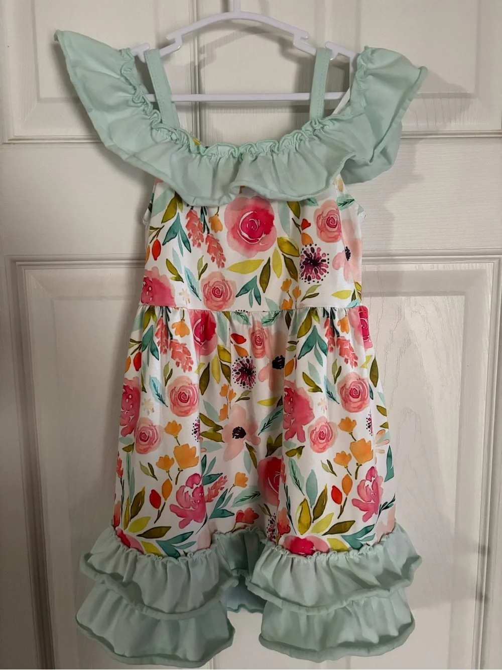 Mint Ruffle Floral Sundress